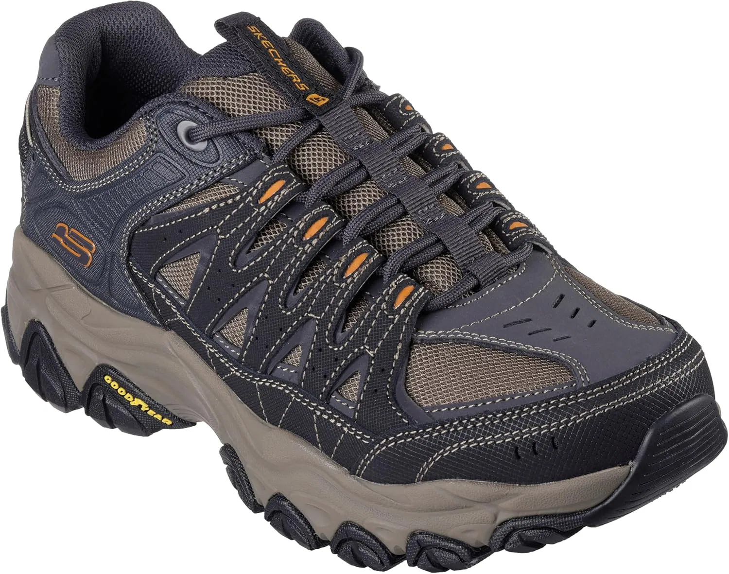 Мужские кроссовки Skechers Afterburn, размер M, средняя длина, оксфорд, Anthracite Gold — фото 4