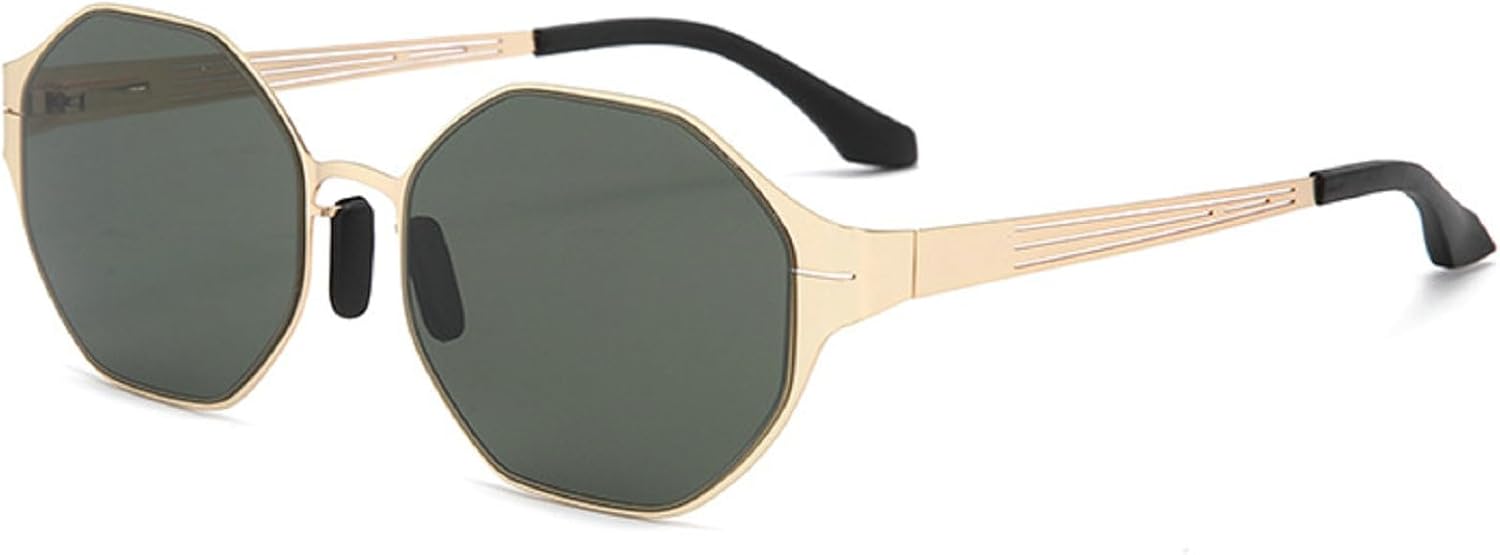 

Ретро-солнцезащитные очки квадратной формы с многоугольными линзами для женщин, 2025 год, роскошные модные шестиугольные солнцезащитные очки в металлической оправе, очки в стиле панк для женщин mincl, Green