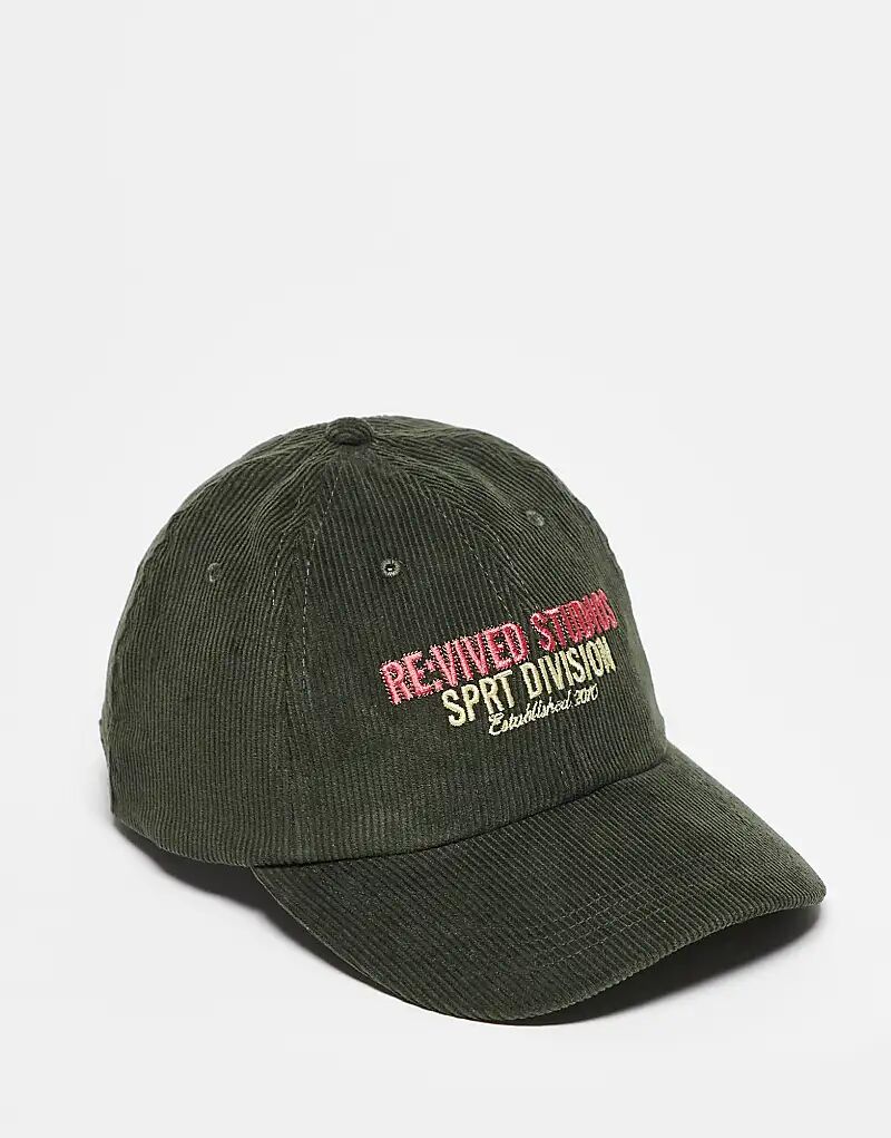 

Регенерированная винтажная кепка унисекс с фирменной символикой на зеленом шнуре