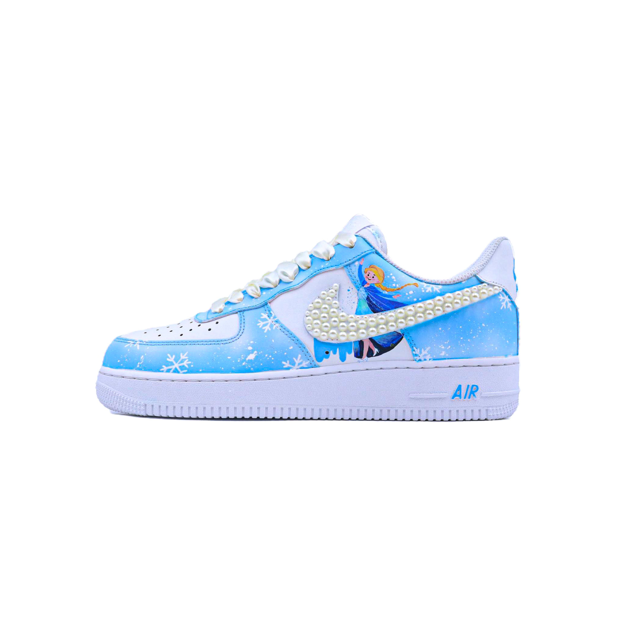 

Детские кроссовки для скейтбординга Air Force 1 Frozen Low унисекс Nike, белый/синий