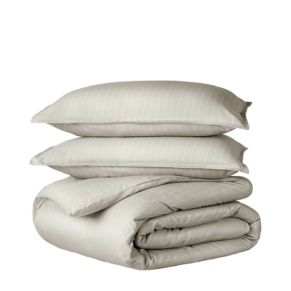 

Комплект пуховых одеял Bare Home с двойным начесом, цвет Stone White Pinstripe