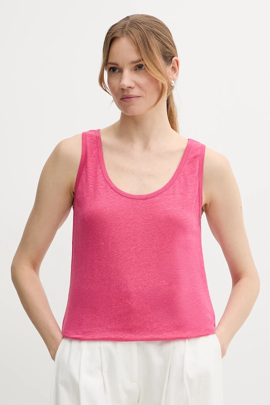 

Льняной топ United Colors Of Benetton, розовый