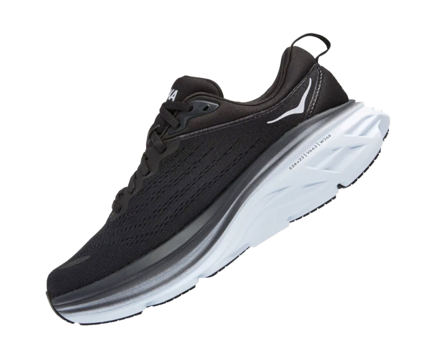 Женские кроссовки Hoka Bondi 8 черные/белые 1127952-BWHT, цвет Black And White — фото 2