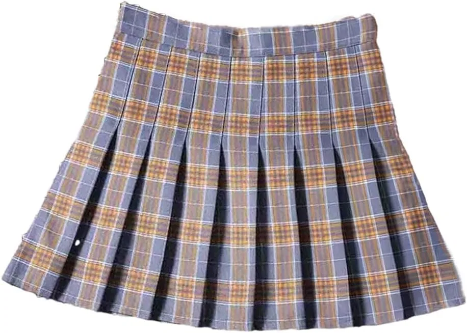 Юбка мини A-силуэта Women High Waist Solid Pleated Mini Skirt, Regular Style 04