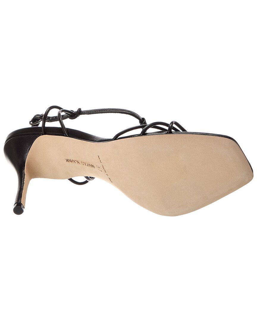 Manolo Blahnik Tabarekhi 90 Leather Sandal, черный — фото 4