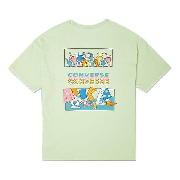 

Футболка pattern printing loose knit short sleeve green Converse, зеленый