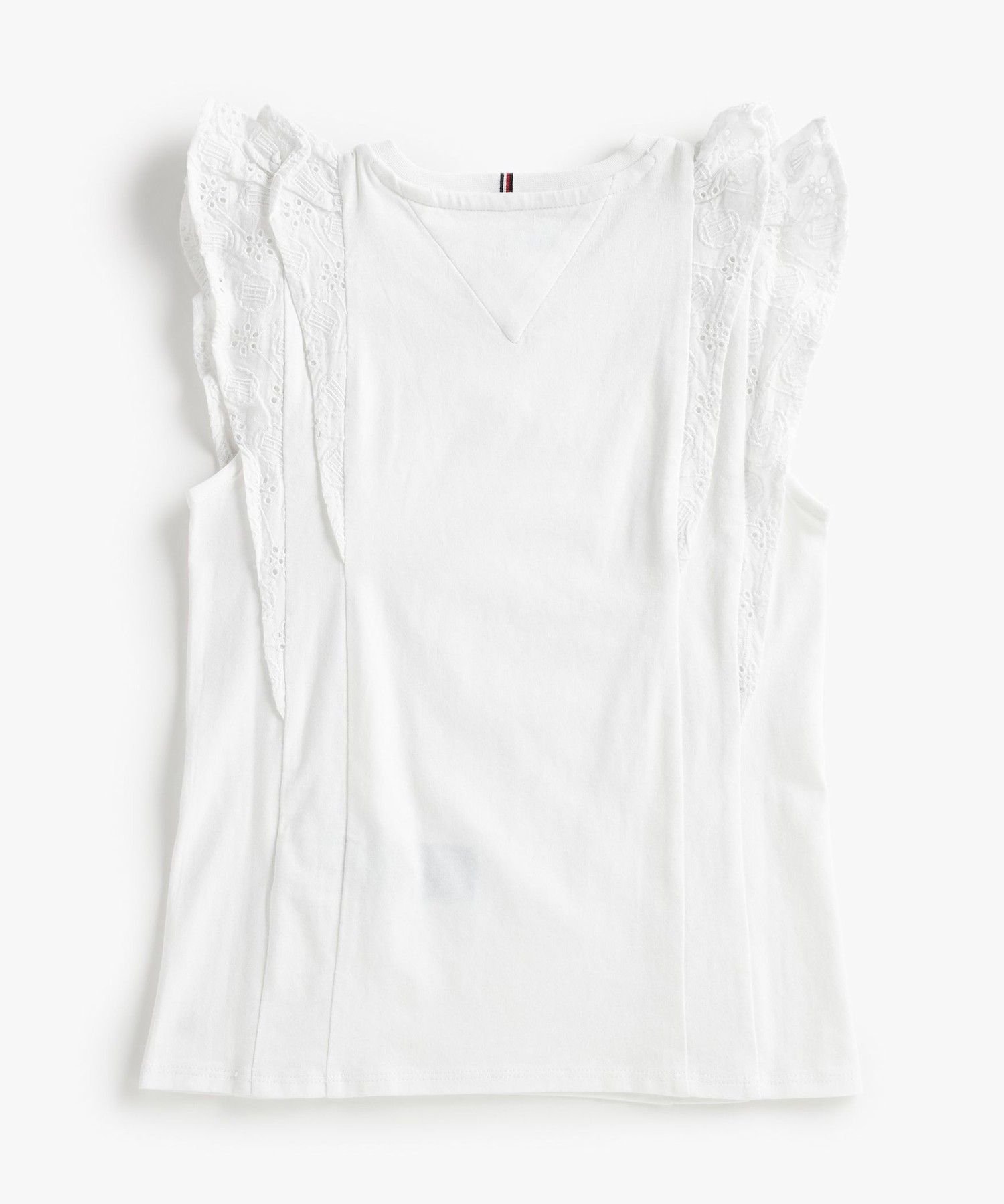 Девичий топ с английской вышивкой TOMMY HILFIGER, White YBR — фото 2