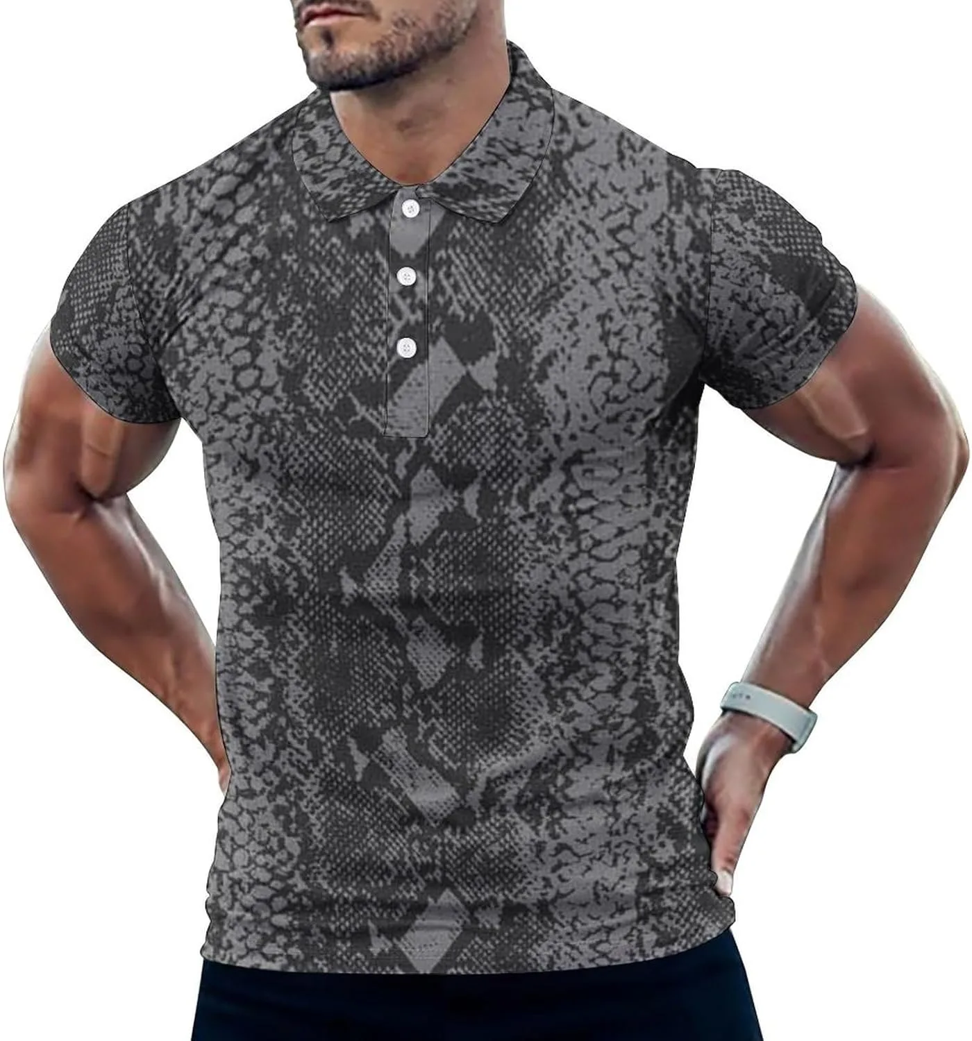 

Футболка с принтом под змеиную кожу, мужская, с коротким рукавом, lightweight, dry fit