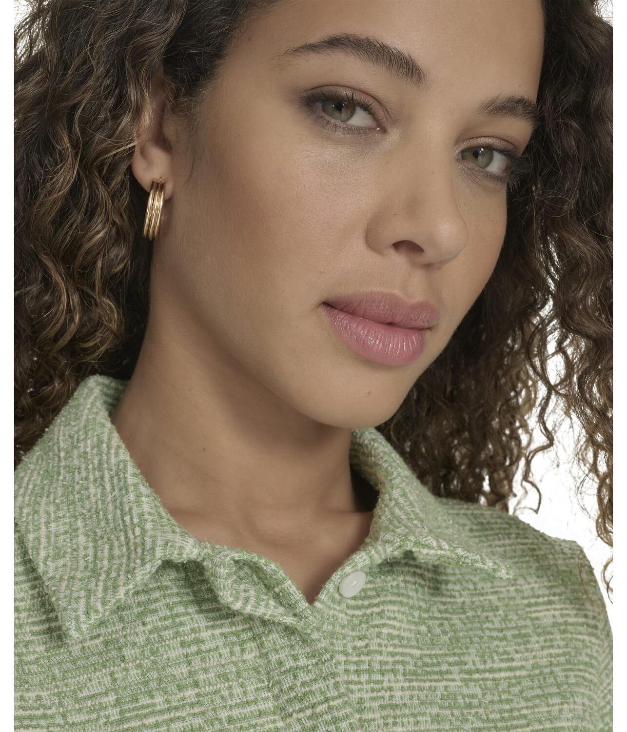 Платье Calvin Klein Tweed Short Sleeve Collared Dress, Leaf White — фото 3