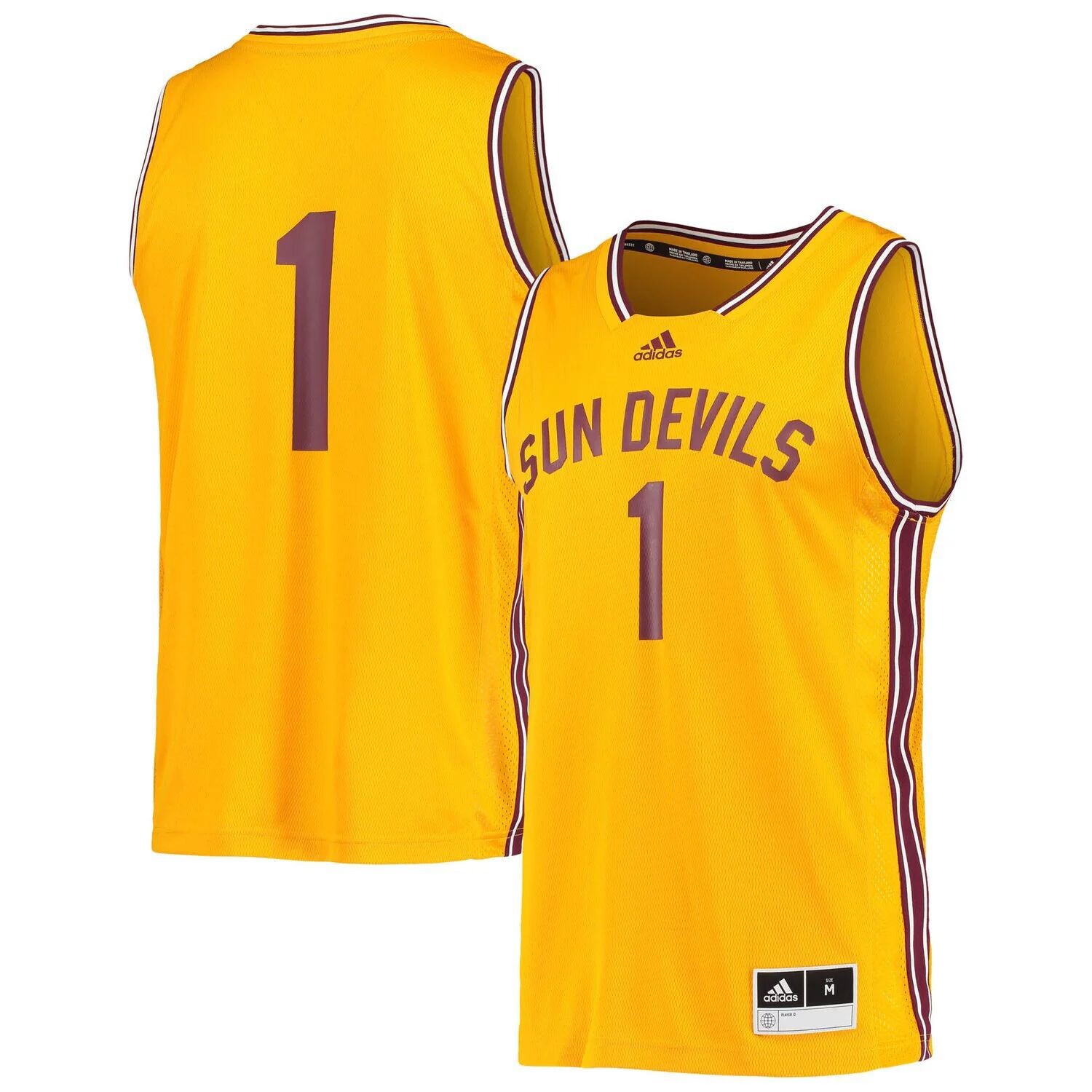 

Мужское джерси #1 золотого цвета Sun Devils Reverse Retro State Arizona State adidas, Желтый, Мужское джерси #1 золотого цвета Sun Devils Reverse Retro State Arizona State adidas
