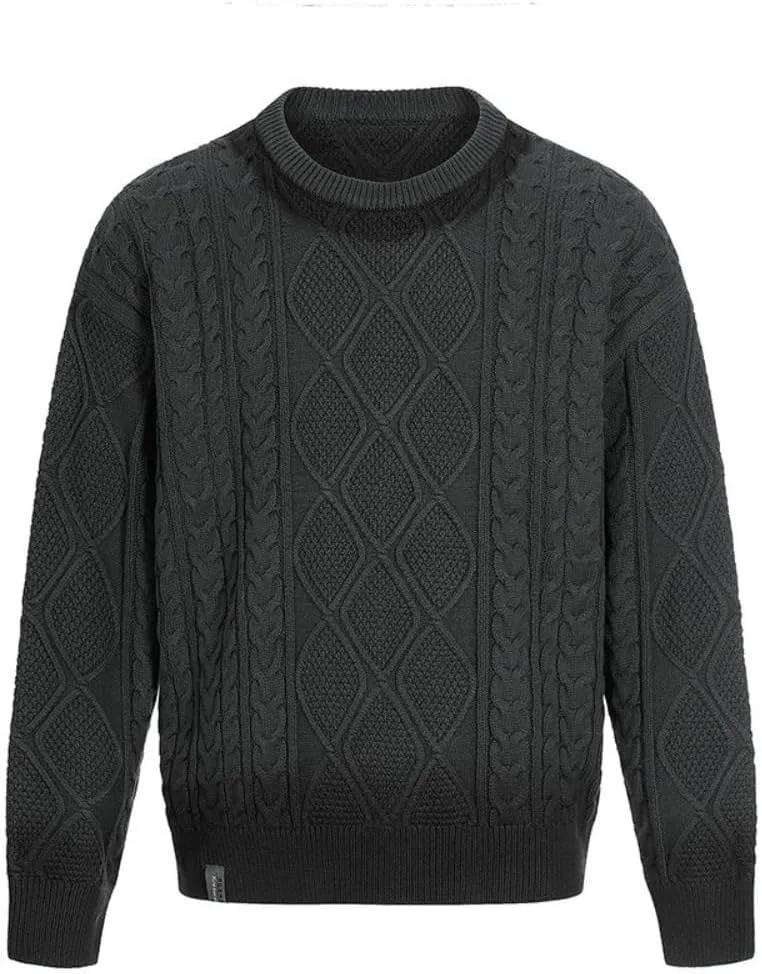 Мужской свитер Twist Knit утолщенный однотонный теплый повседневный пуловер Generic, 1