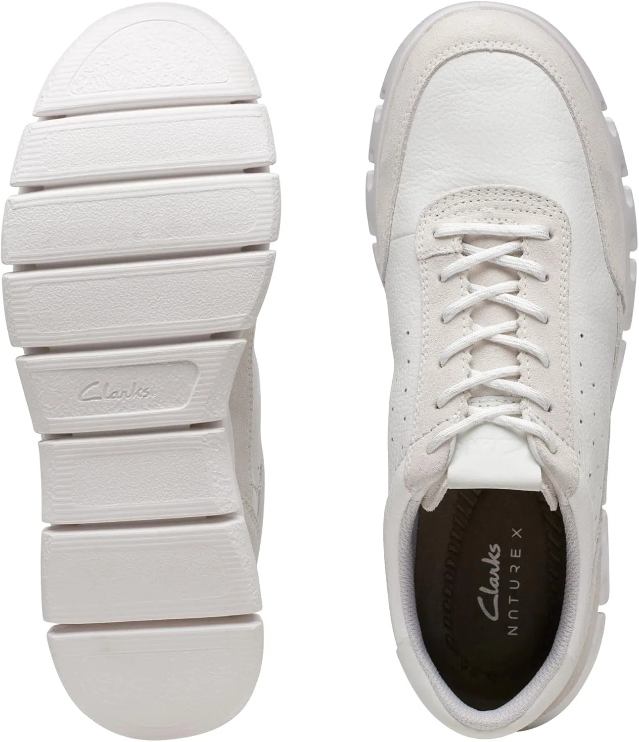 Мужские кроссовки Clarks Nature X One, White Leather — фото 4