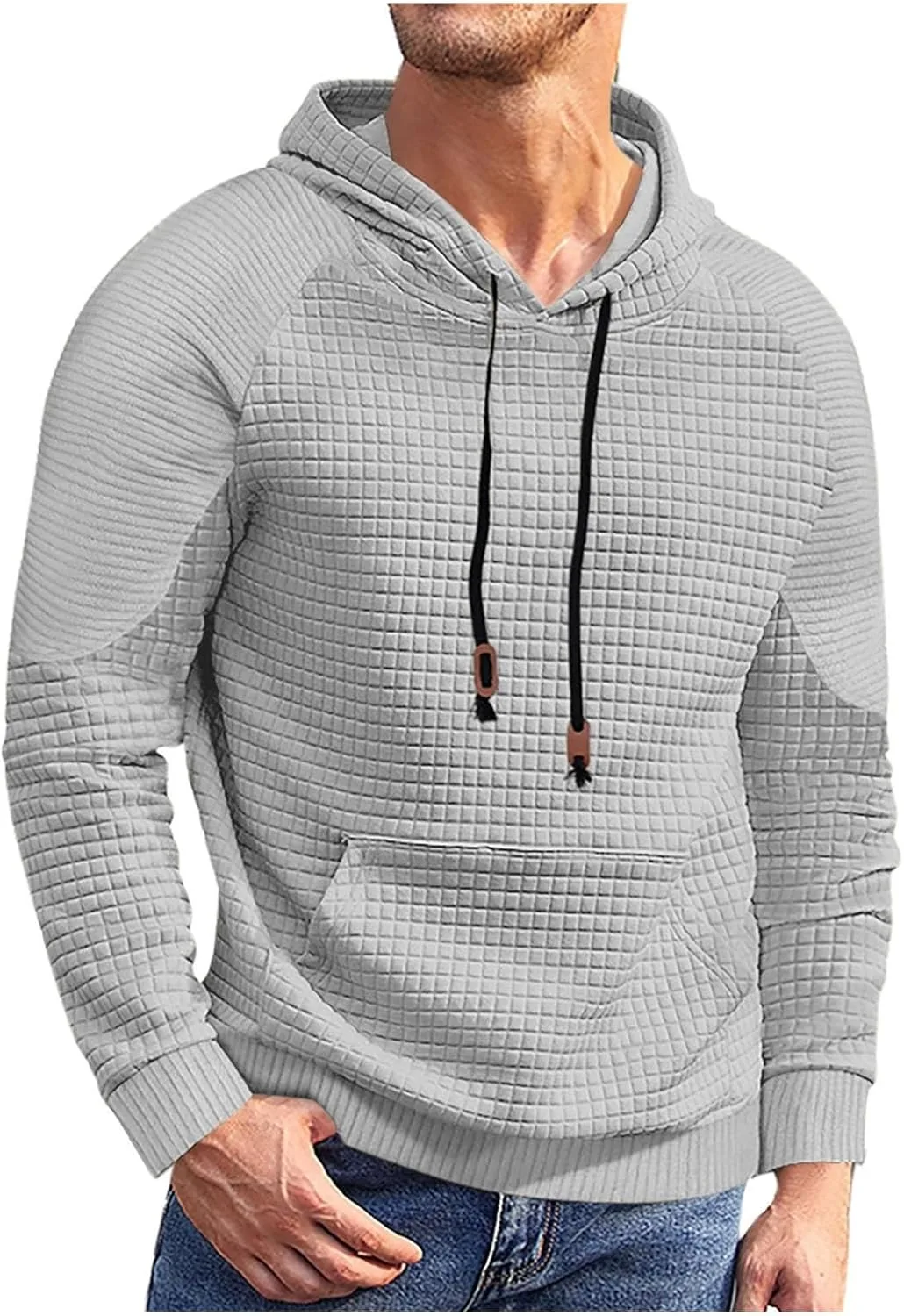 

Свитшот мужской осенний Waffle Knit с капюшоном и карманами