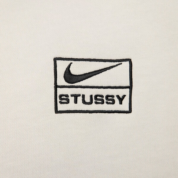 Толстовка с капюшоном x stussy ss24 с капюшоном из потертого флиса на молнии Nike, белый — фото 3
