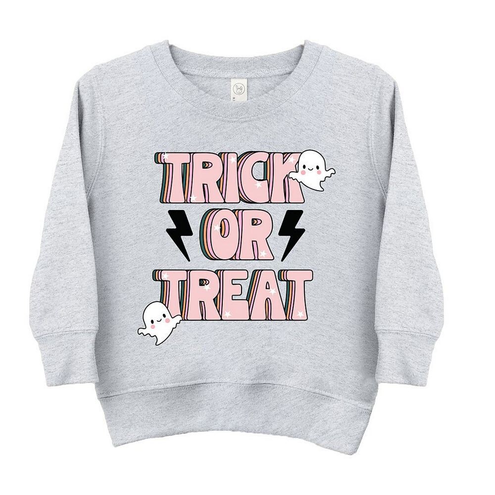 

Толстовка с рисунком Trick Or Treat Lightning Bolt для малышей The Juniper Shop, цвет Heather Grey