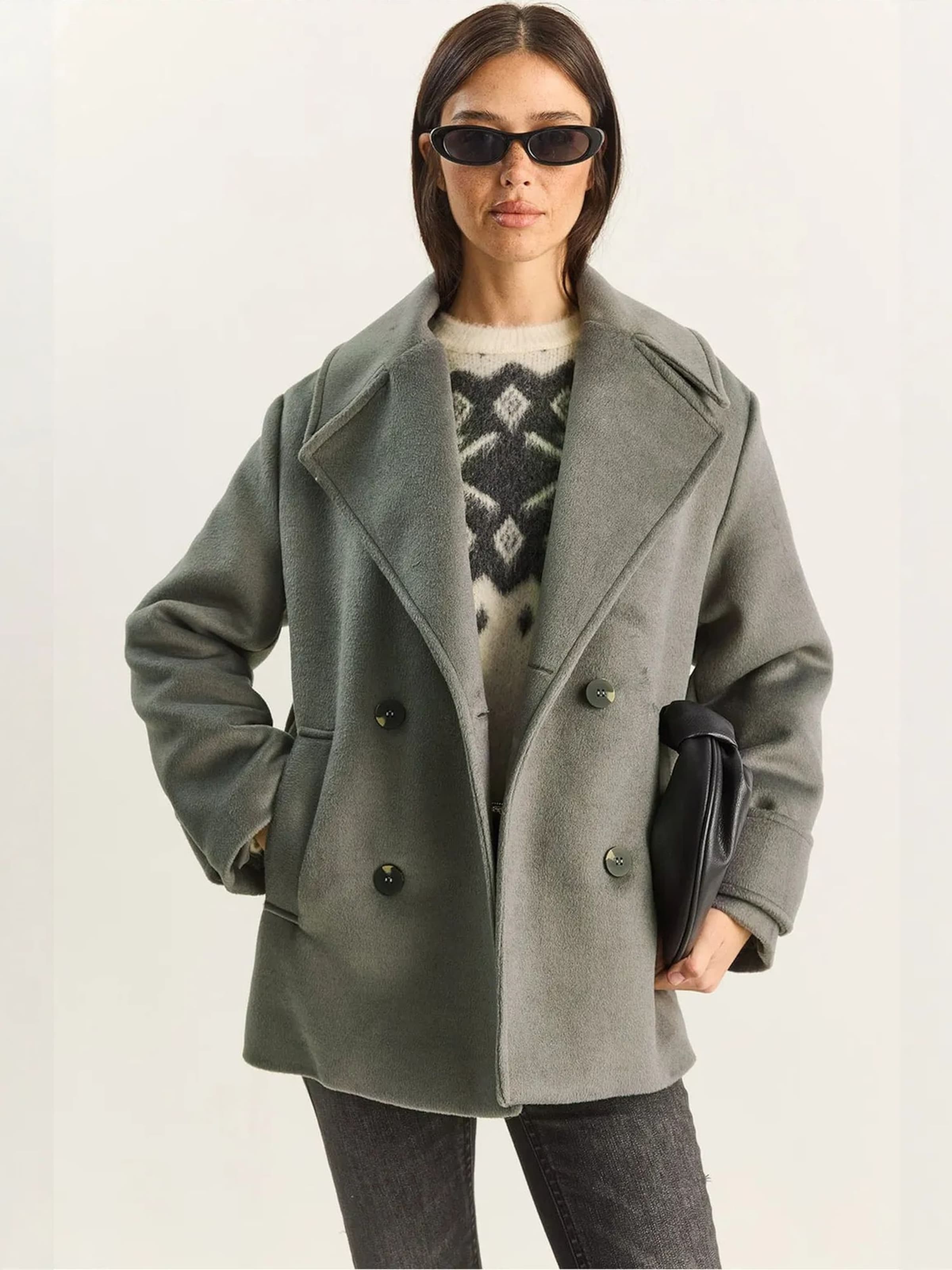 

Bianco Lucci Межсезонное пальто в темно-сером цвете