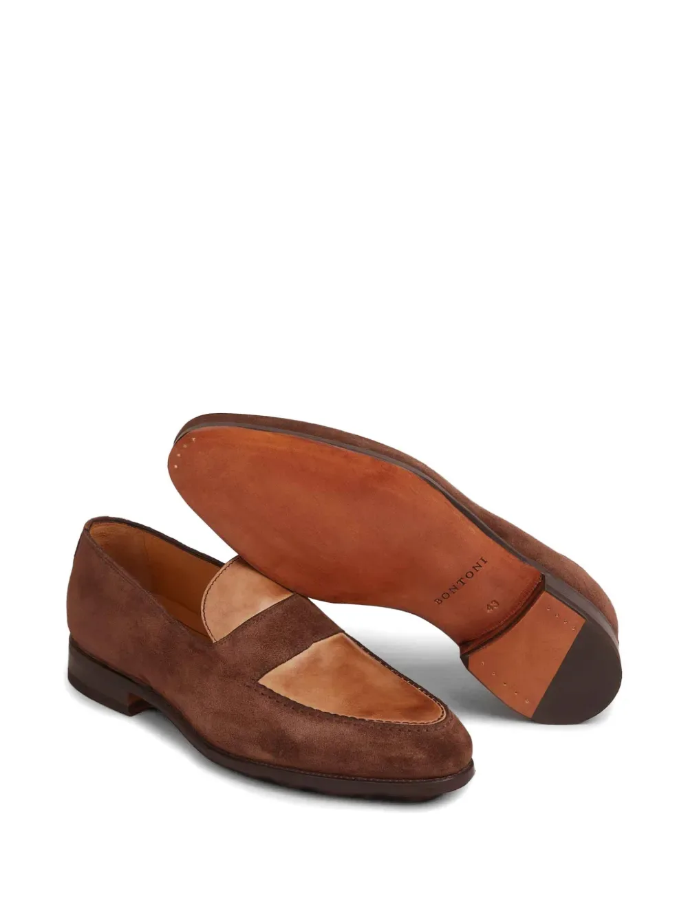 Лоферы из комбинированной кожи Bontoni, коричневый — фото 4