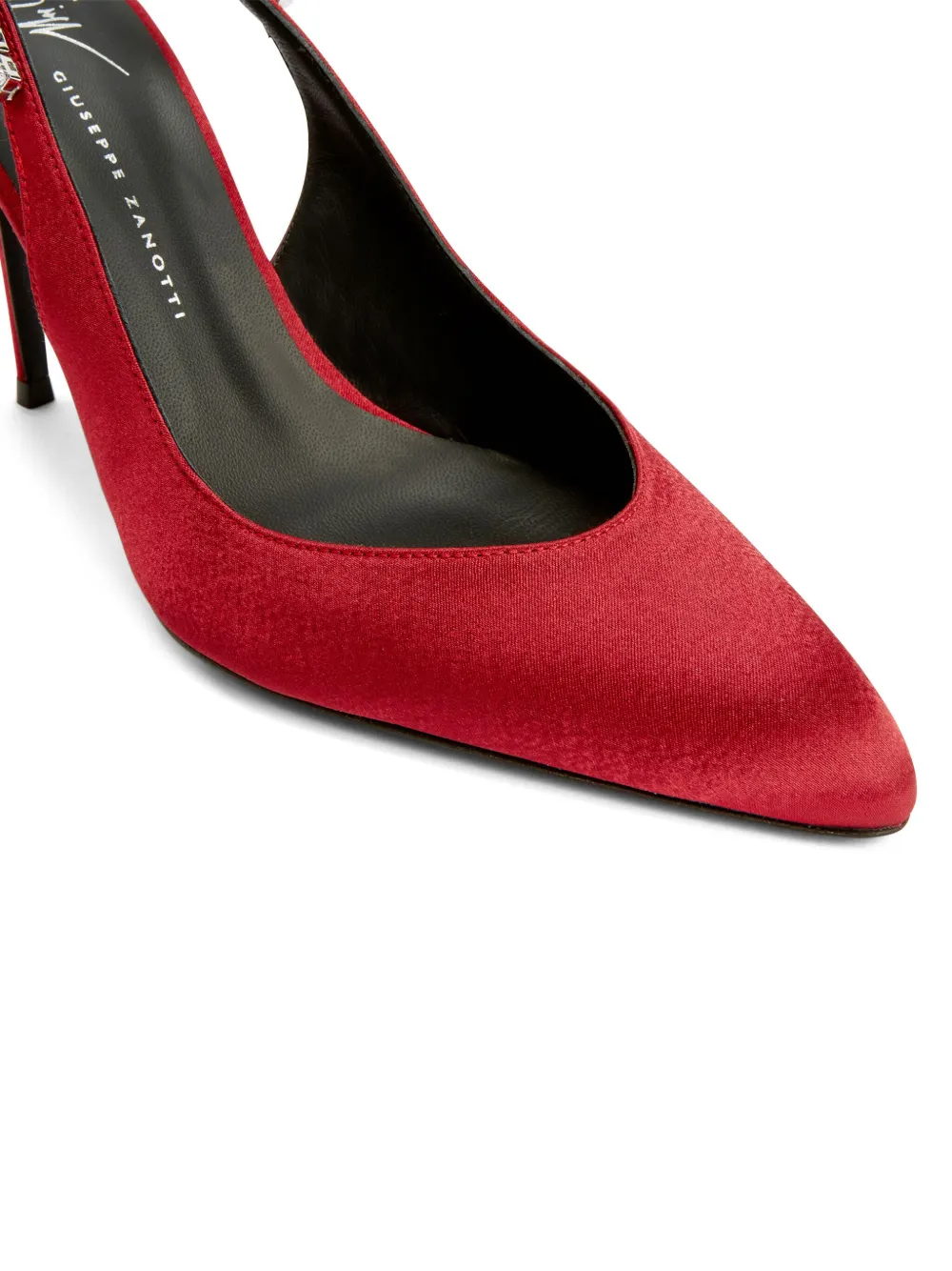 Атласные туфли Rachyl, украшенные кристаллами Giuseppe Zanotti, красный — фото 4