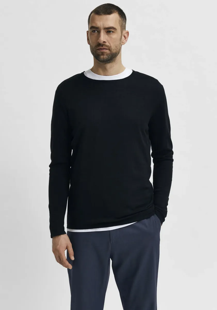 

Свитер с круглым вырезом SELECTED HOMME "ROME KNIT", черный