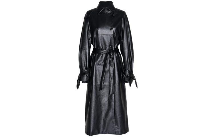 

Макси с поясом кожаное тренч MaxMara, мохово-зеленый