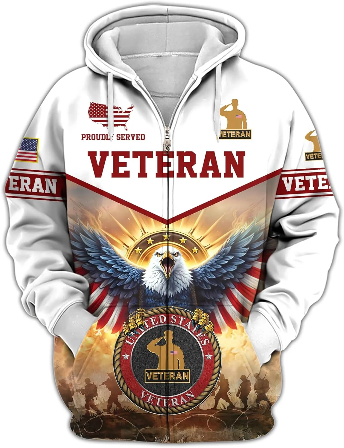 

Толстовка American Eagle Veteran Pullover Hoodie — патриотичный подарок для мужчин Vetadn