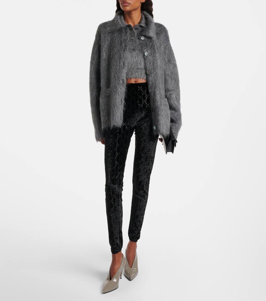 Леггинсы с аппликацией GG из шенилла Gucci, Black/Mix — фото 2
