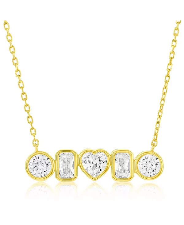 

Ожерелье из стерлингового серебра с разноцветными фианитами в оправе из стерлингового серебра Simona, gold