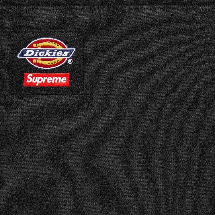 Толстовка Supreme x Dickies Quilted Lined Zip Up Hooded Sweatshirt, Black — фото 3