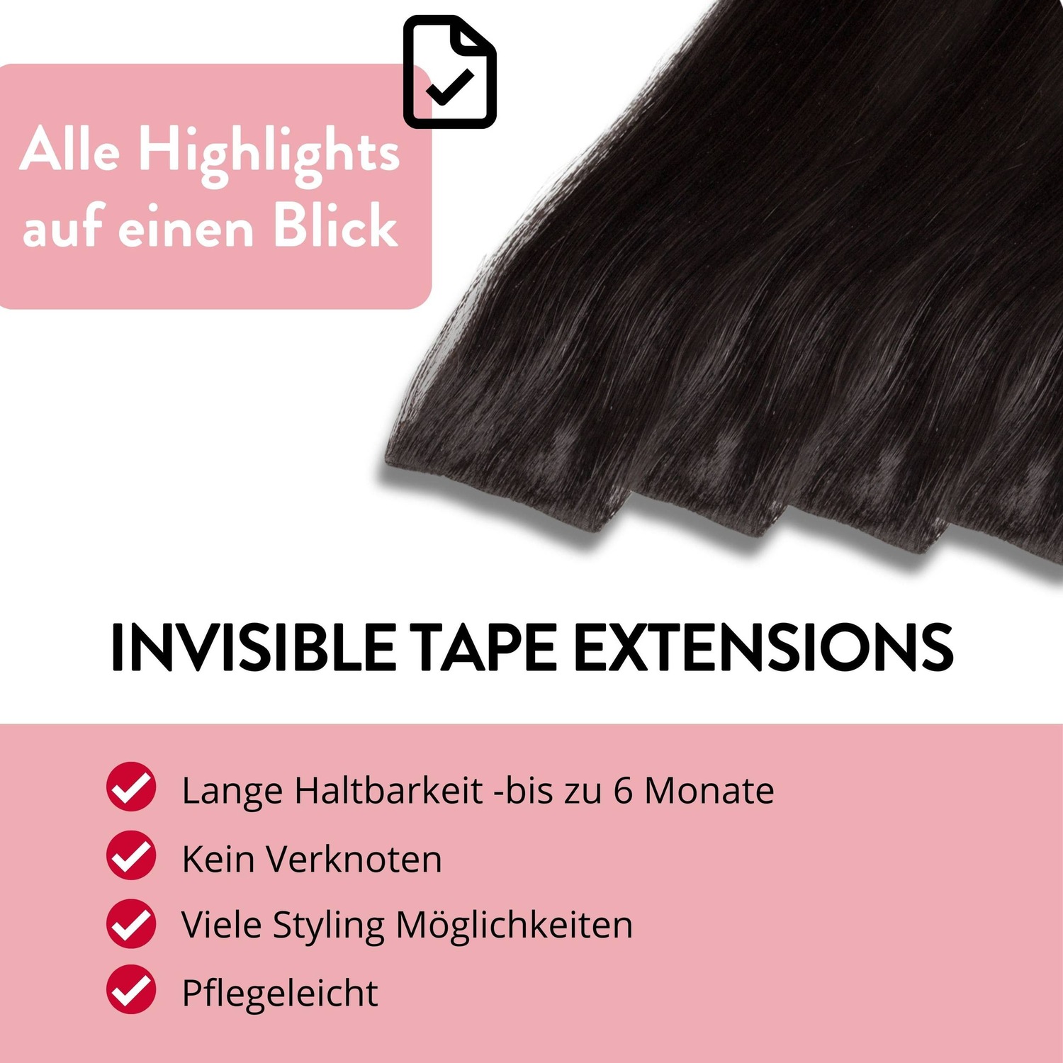 Накладные волосы invisible tape extensions premium echthaar #4/0 mittelbraun Hair2Heart, 40cm, количество 10 шт. — фото 3