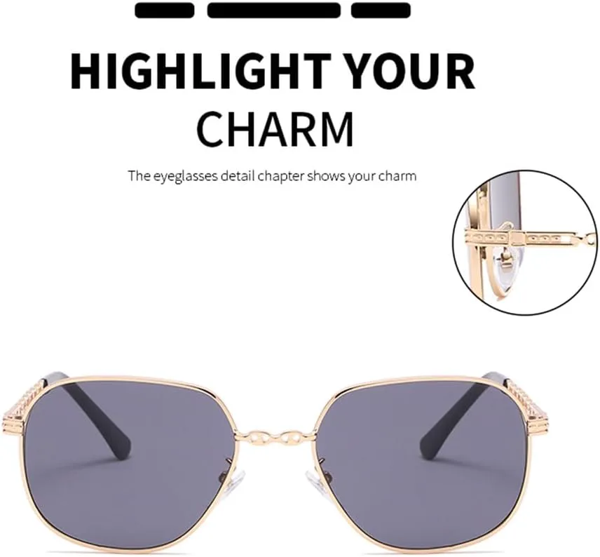 

Женские солнцезащитные очки в винтажном стиле, оправа из сплава, градиентные солнцезащитные очки в стиле ретро-панк с металлическим покрытием HDUBFY, Black