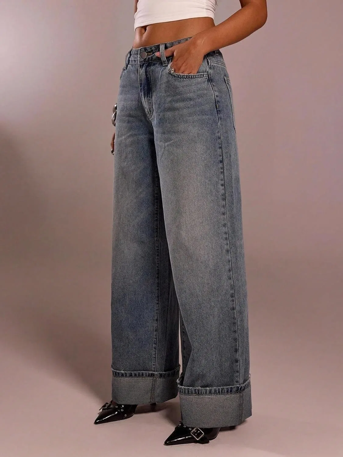 Джинсы свободные Baggy, Medium Wash — фото 3