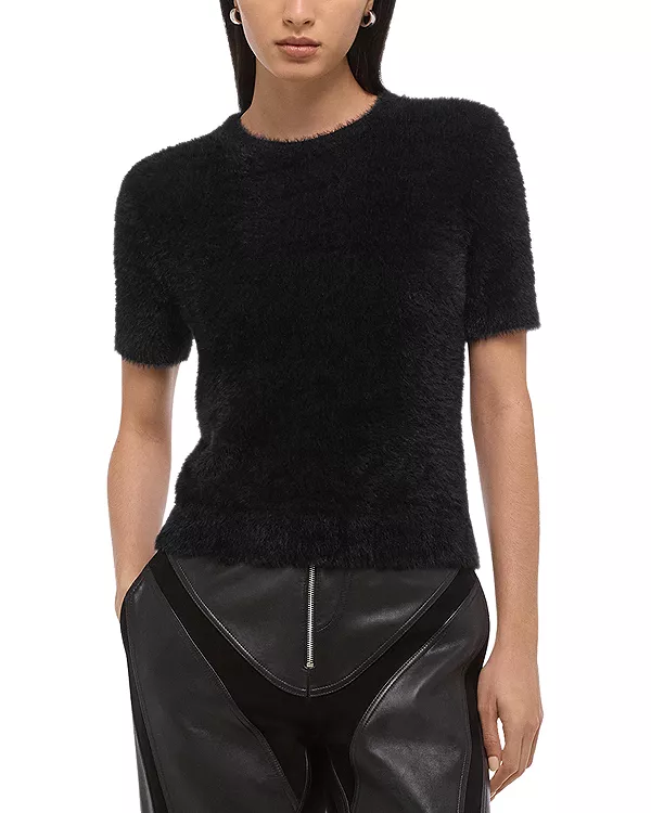 

Укороченная футболка с ресницами Helmut Lang, черный