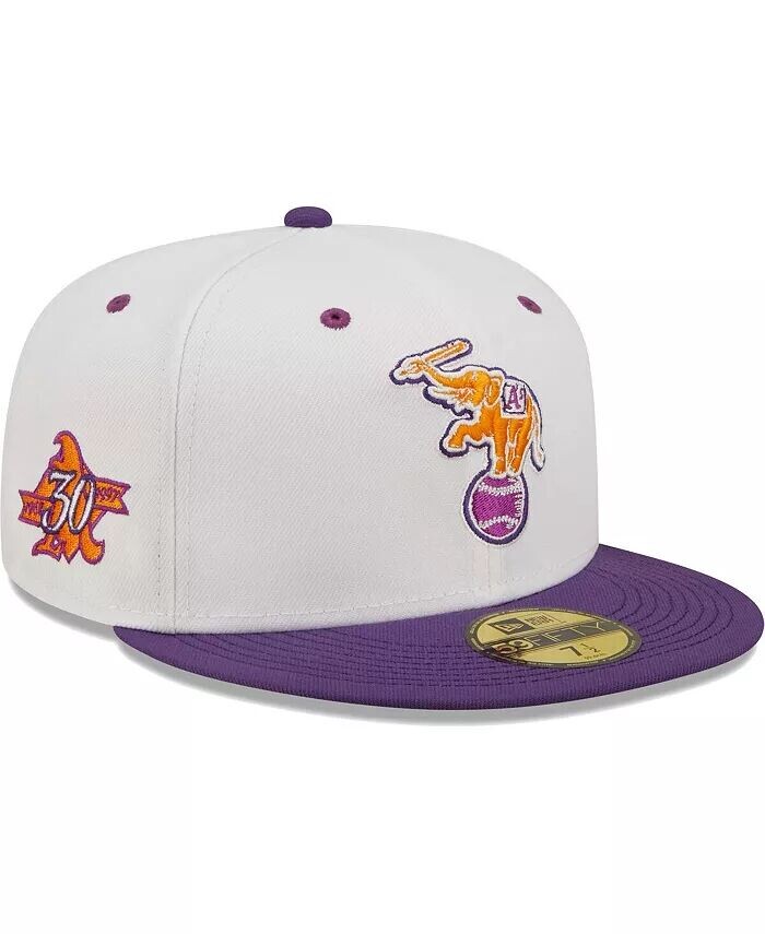 

Мужская белая, фиолетовая шляпа Oakland Athletics 30th Season Grape Lolli 59Fifty New Era