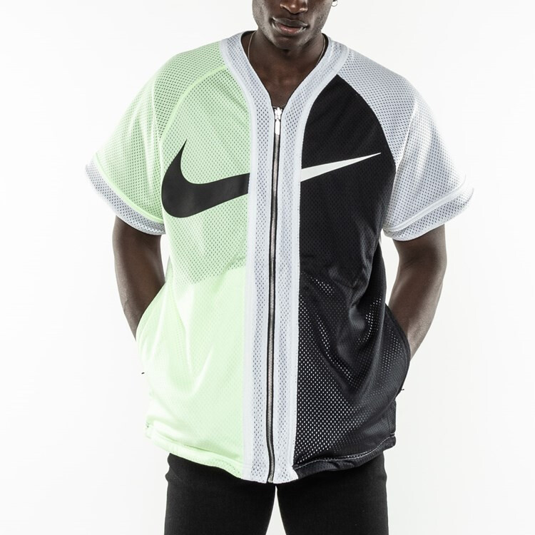 Мужская бейсбольная майка Nike, цвет Black, white and yellow color blocking — фото 3