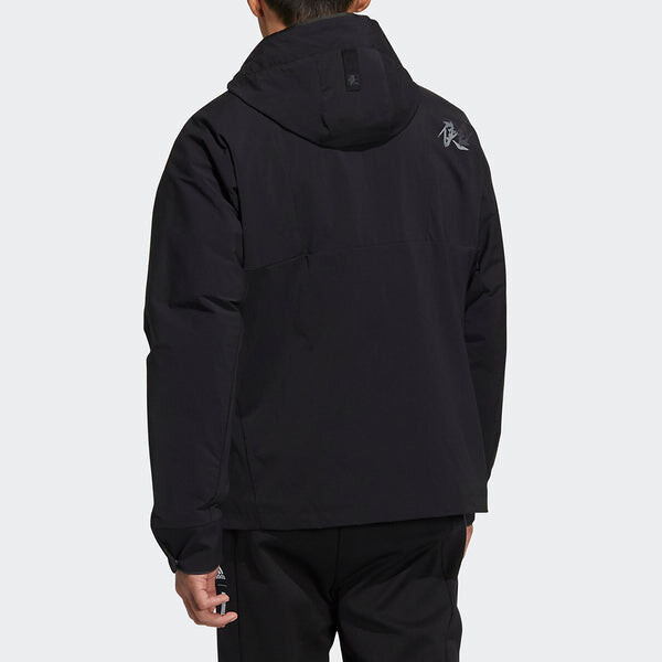Куртка Men's adidas Wj Wv Jkt Martial Arts Series Logo Hooded Fleece Lined Sports Jacket Black, черный — фото 4