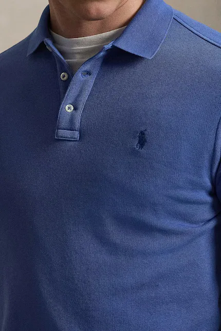 Поло из эластичного хлопка Polo Ralph Lauren, синий — фото 4