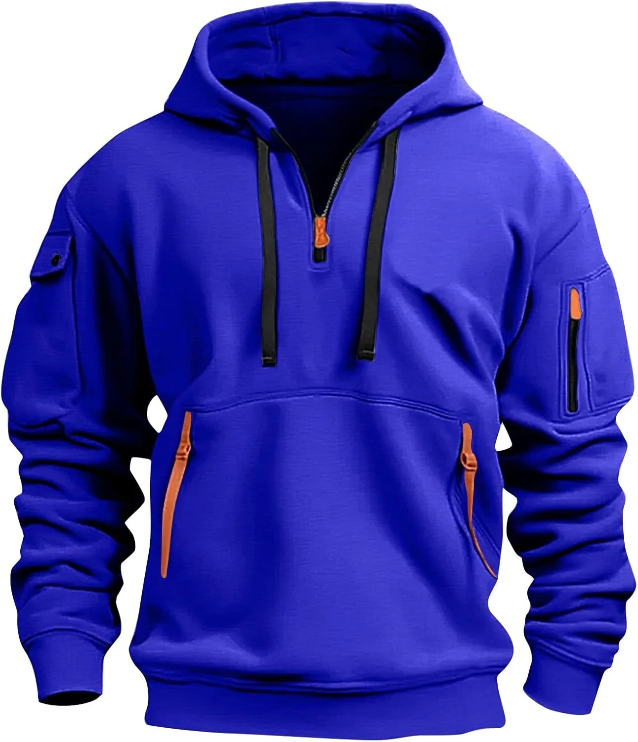 

Винтажный тактический худи quarter zip для мужчин oversized