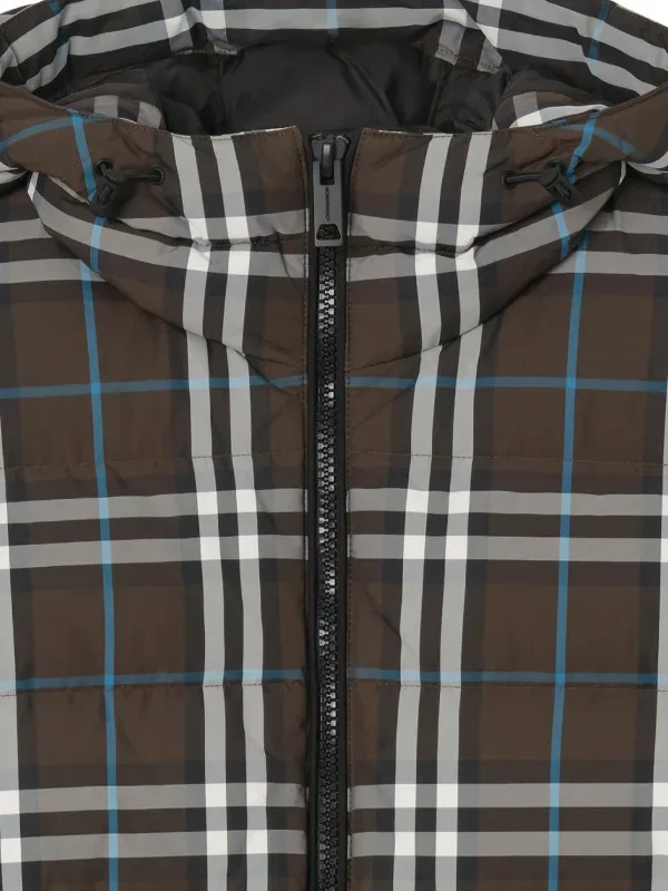 Пуховик Burberry Клетчатый, Коричневый — фото 2