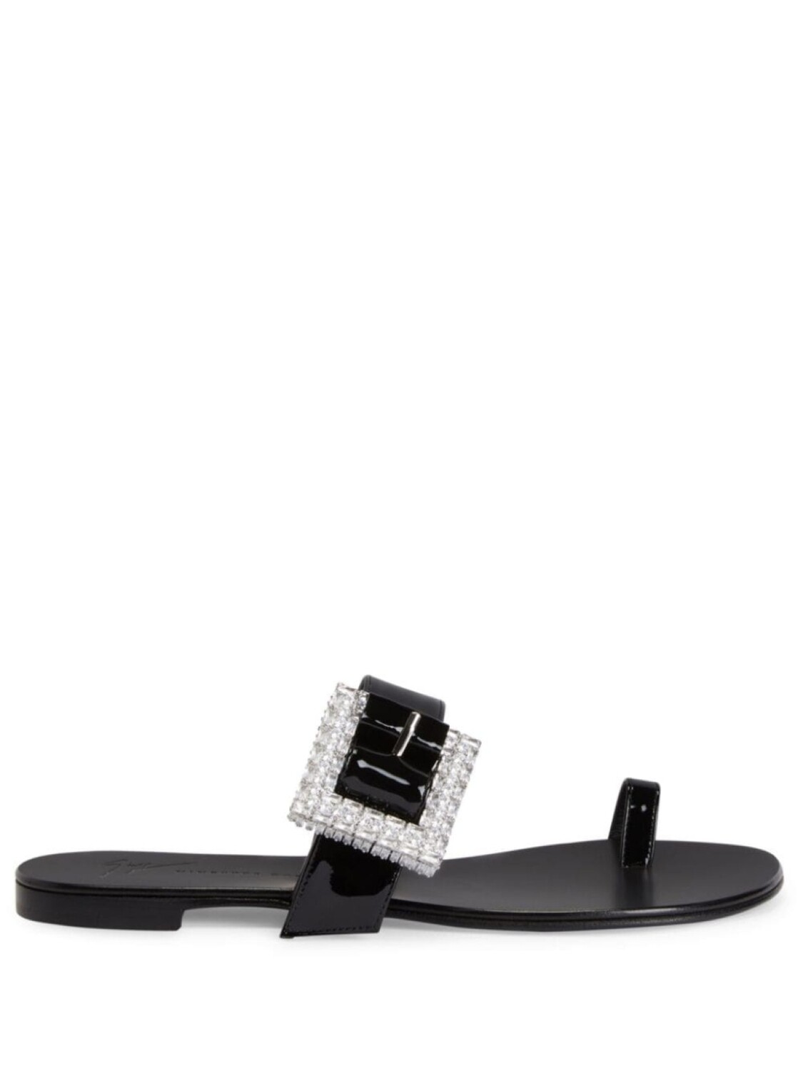 

Giuseppe Zanotti лакированные сандалии Miss Buckle с кристаллами, черный