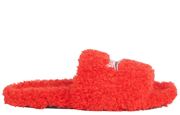 Тапочки furry slides 'red' Balenciaga, красный — фото 2