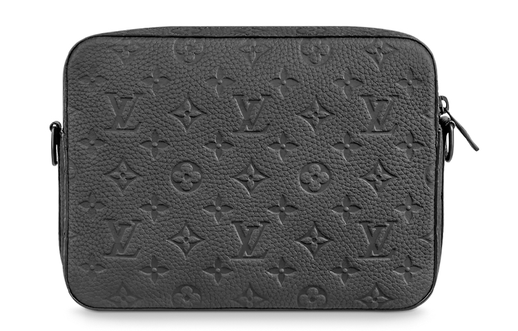LOUIS VUITTON Кожаный папка-портфель через плечо мужской черный — фото 3