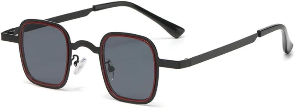 

Винтажные роскошные двухцветные солнцезащитные очки в маленькой оправе для женщин, модные прозрачные солнцезащитные очки в стиле панк-хип-хоп, защита от УФ-излучения UV400 TKKTLLT, Balckred-black