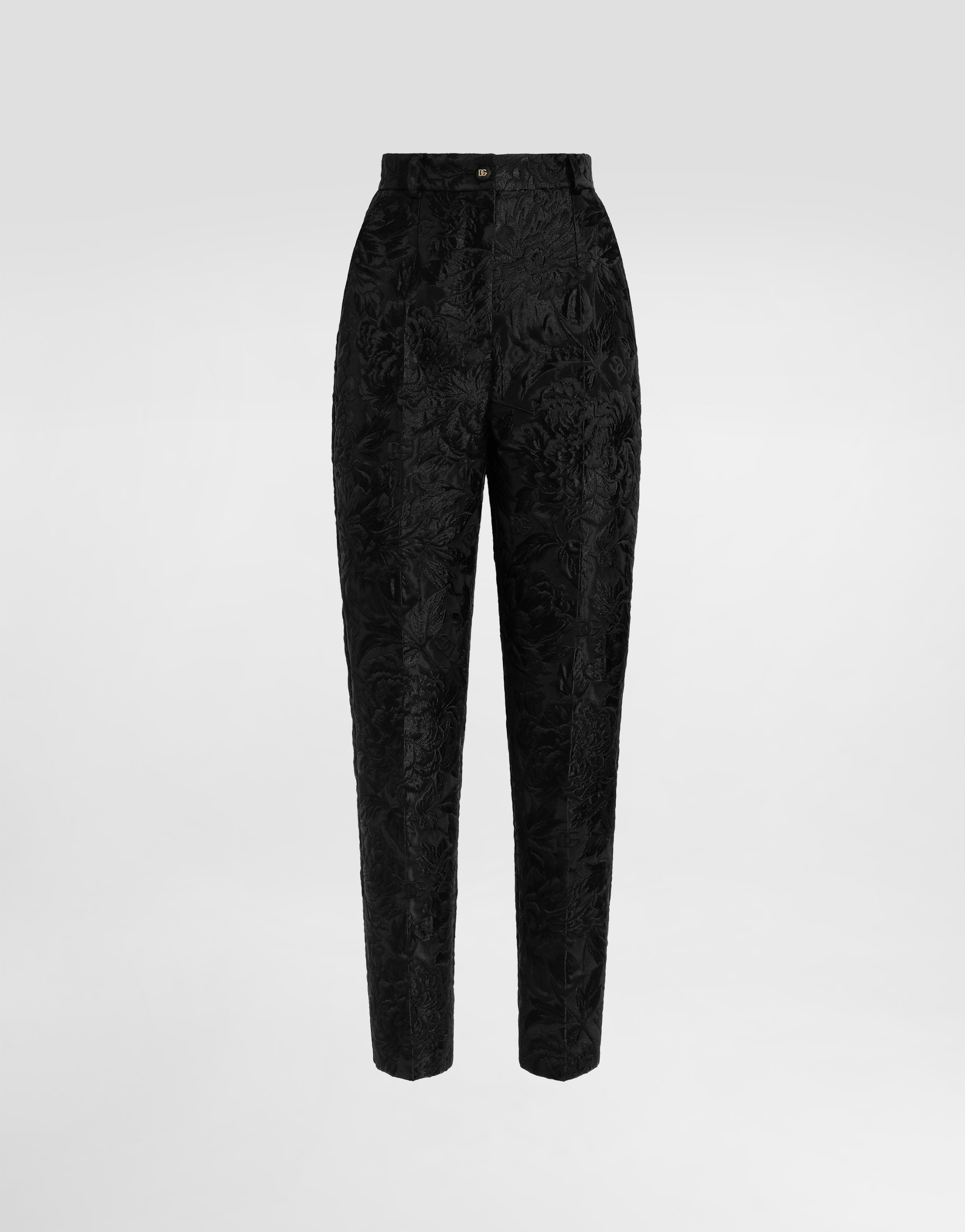 

Брюки из парчи с мотивом пиона Dolce & Gabbana, черный