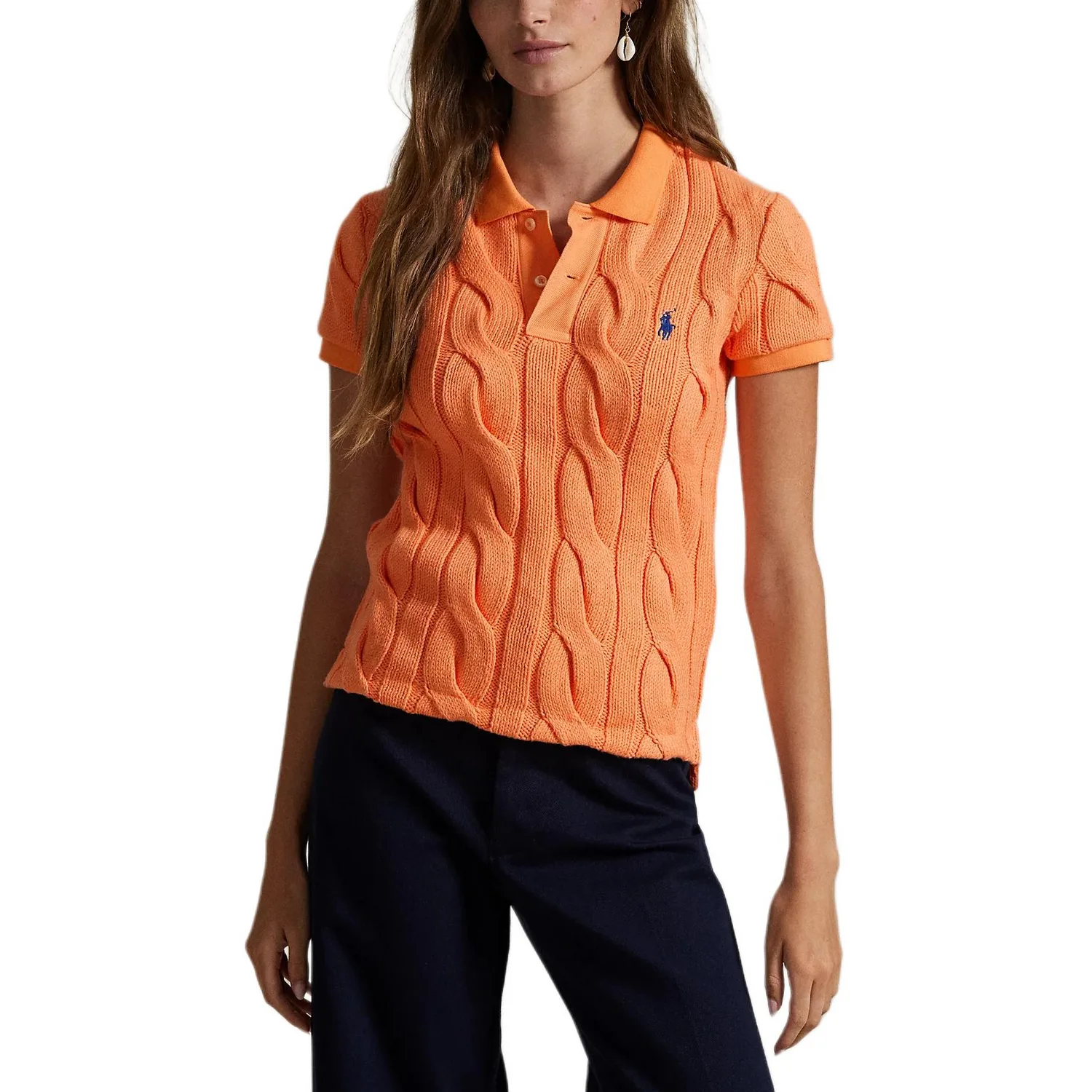 Футболка-поло FW25 женская Polo Ralph Lauren, оранжевый красный — фото 2