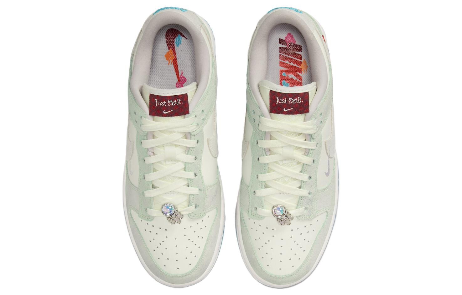 Женские кроссовки для скейтбординга Nike Dunk, Бежевый/Зеленый — фото 4