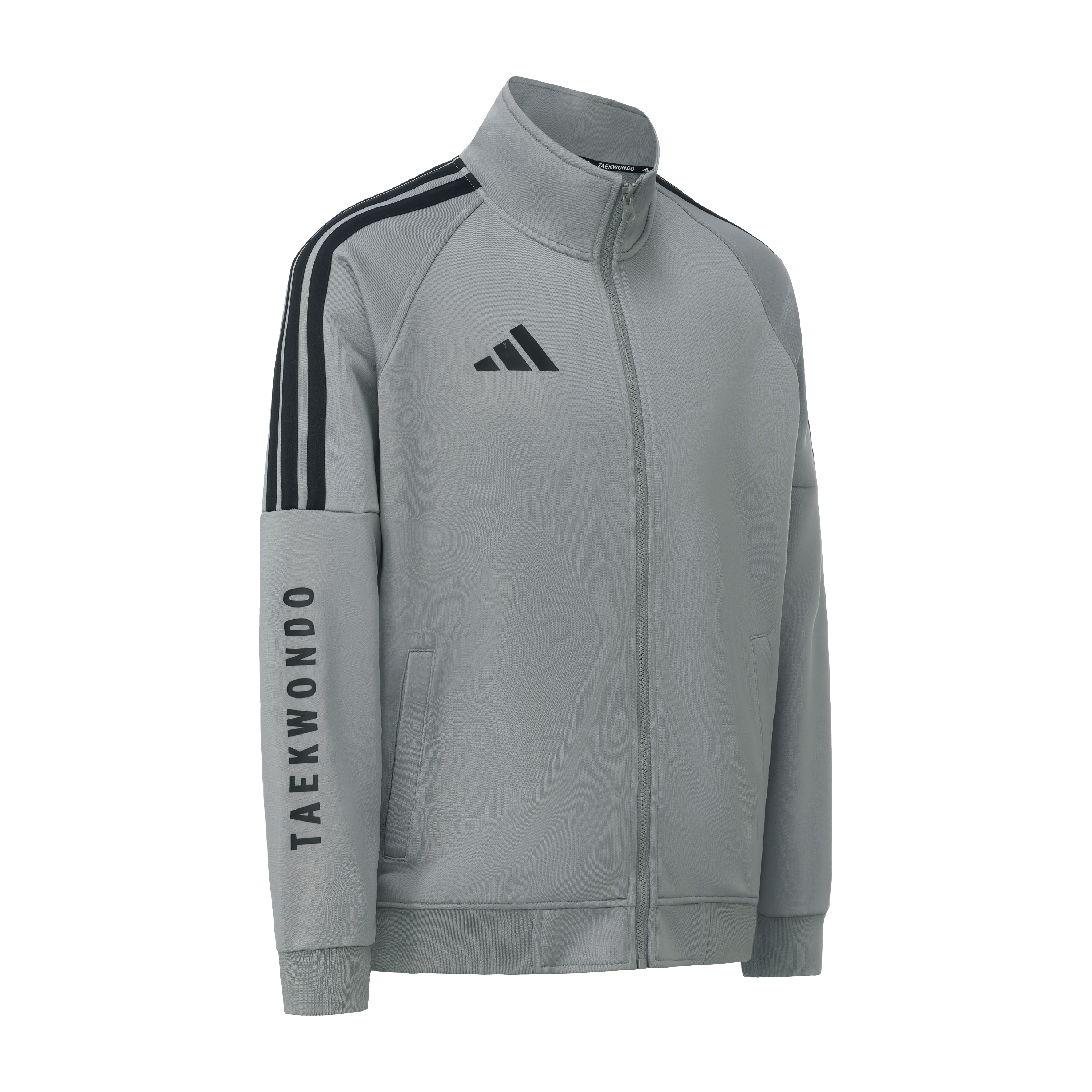 3 Stripes Casual Sportswear Unisex Adidas, серый set (stand collar top+straight-leg pants) — фото 4