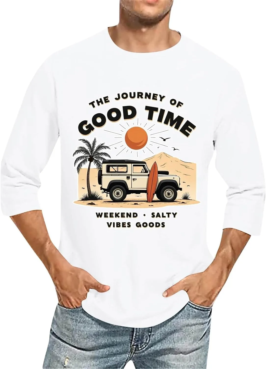 

Футболка для мужчин с 2D принтом, свободный крой FQZWONG