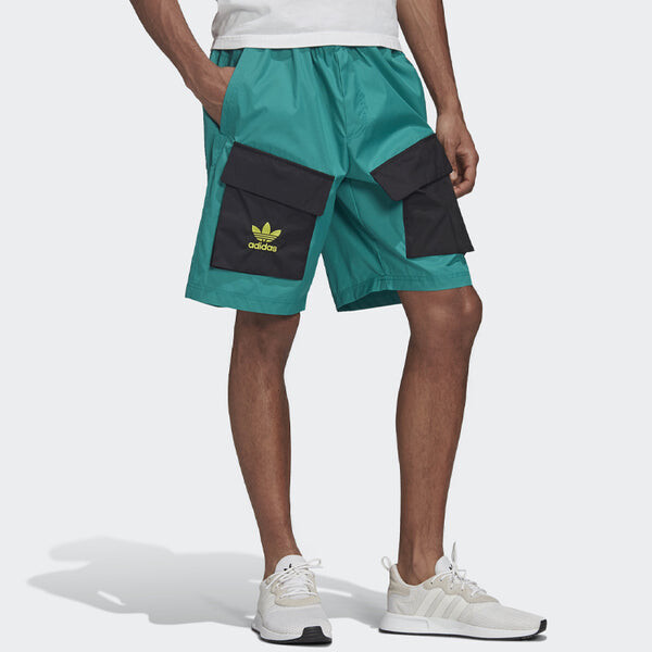 Шорты оригинальные тканые шорты Adidas, зеленый — фото 4