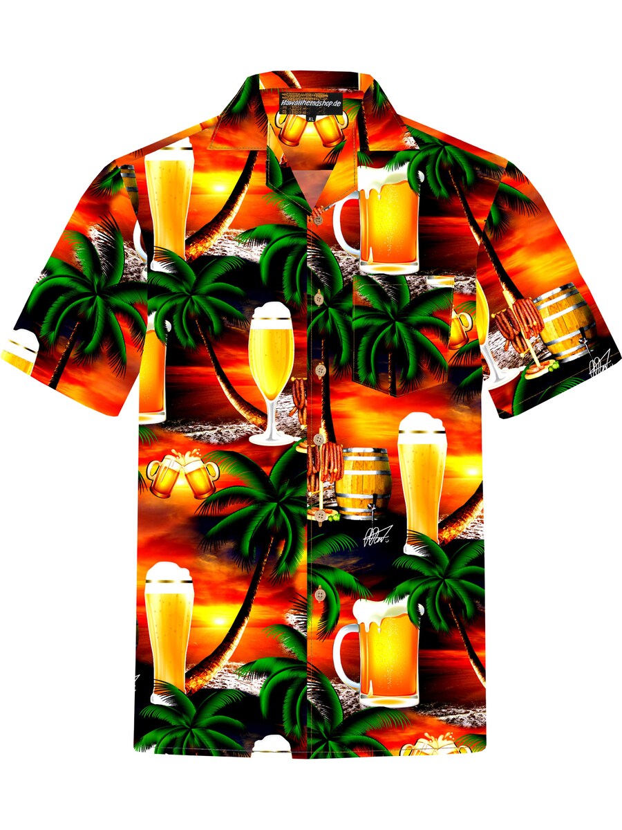 

Рубашка на пуговицах классического кроя Hawaiihemdshop.de Beer in Paradise, оранжевый