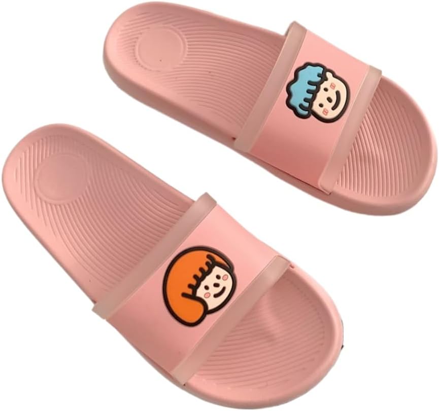 

Милые тапочки для женщин и мужчин с нескользящей толстой подошвой, домашние тапочки для подростков, девочек и мальчиков, милые летние сандалии Plonme, розовый
